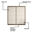 Ver imagem 5 de Guarda Roupa 2 Portas de Deslizantes 219 cm X 230 cm X 55,5 cm 100% MDF Cor:Nogueira e Areia