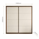 Ver imagem 3 de Guarda Roupa 2 Portas de Deslizantes 219 cm X 230 cm X 55,5 cm 100% MDF Cor:Nogueira e Areia