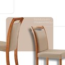 Ver imagem 5 de Mesa Ane 180 Tampo com Vidro Laqueado com 6 Cadeiras Livia Linho Premuim Imbuia Natural Off White