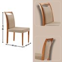Ver imagem 7 de Mesa Ane 180 Tampo com Vidro Laqueado com 6 Cadeiras Livia Linho Premuim Imbuia Natural Off White