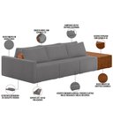 Ver imagem 4 de Sofá Ilha Modular para Sala 342cm com Puff Dublin K01 Bouclê Cinza Sintético Caramelo - Lyam Decor