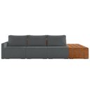 Ver imagem 5 de Sofá Ilha Modular para Sala 342cm com Puff Dublin K01 Bouclê Cinza Sintético Caramelo - Lyam Decor