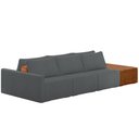 Ver imagem 2 de Sofá Ilha Modular para Sala 342cm com Puff Dublin K01 Bouclê Cinza Sintético Caramelo - Lyam Decor