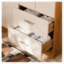 Ver imagem 5 de Guarda Roupa Casal 4 Portas 2 Gavetas 90cm Panama Off White/Cinamomo