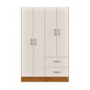 Ver imagem 2 de Guarda Roupa Casal 4 Portas 2 Gavetas 90cm Panama Off White/Cinamomo
