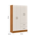 Ver imagem 3 de Guarda Roupa Casal 4 Portas 2 Gavetas 90cm Panama Off White/Cinamomo