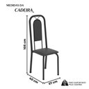 Ver imagem 3 de Cadeiras para Sala de Jantar 6 Unidades Lara Preto/Liso