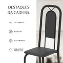 Ver mais imagens de Cadeiras para Sala de Jantar 6 Unidades Lara Preto/Liso