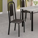 Ver imagem 2 de Cadeiras para Sala de Jantar 6 Unidades Lara Preto/Liso