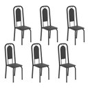 Ver imagem 1 de Cadeiras para Sala de Jantar 6 Unidades Lara Preto/Liso