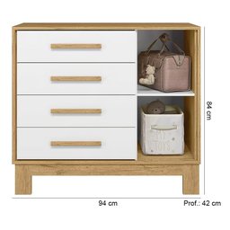 Quarto Infantil com Cômoda e Berço Q Encanto Slim - Moveis Leartam - 3