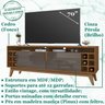 Rack Sala TV 70 Pol Com Adega 160 cm 011078 Cedro Cinza Perola DCASA - 3