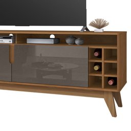 Rack Sala TV 70 Pol Com Adega 160 cm 011078 Cedro Cinza Perola DCASA - 6