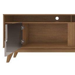 Rack Sala TV 70 Pol Com Adega 160 cm 011078 Cedro Cinza Perola DCASA - 5