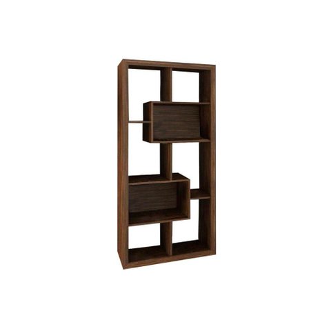 Estante Livreiro Casal E1712 c/ 2 Nichos Nogal - Tecno Mobili