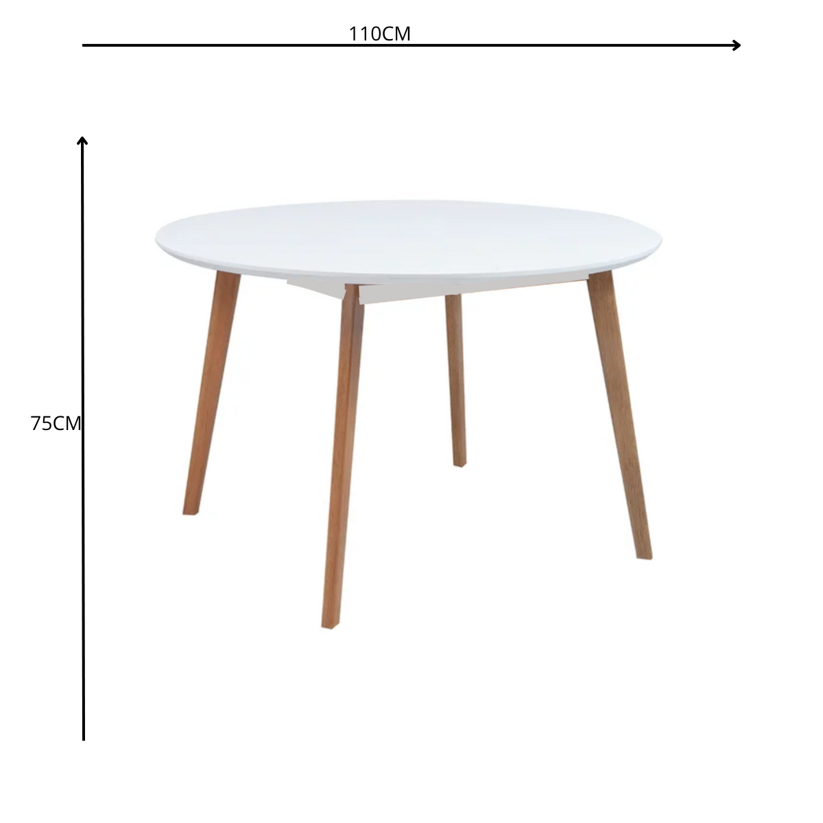 Mesa Leda Sala Jantar Redonda 110cm Mdf Tx Branca - 5