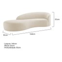 Ver imagem 3 de Divã Recamier Orgânico França 160cm Lado Esquerdo Bouclé