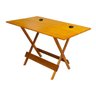 Mesa de Madeira Dobrável para Escritório 120x70 com Dois Furos - Mel - 2