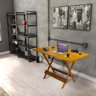 Mesa de Madeira Dobrável para Escritório 120x70 com Dois Furos - Mel - 1
