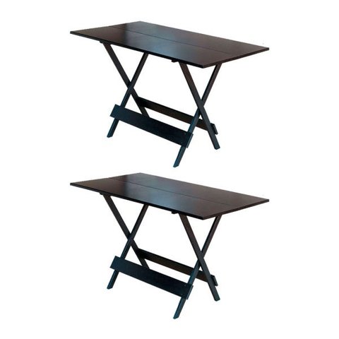 Kit 2 Mesas Dobravel de Madeira 120 x 70 Ideal para Bar e Restaurante - Tabaco