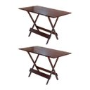Ver imagem 1 de Kit 2 Mesas Dobravel de Madeira 120 x 70 Ideal para Bar e Restaurante - Imbuia