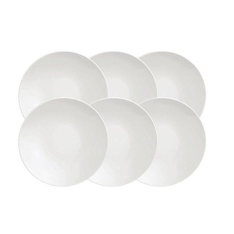 Kit Prato Sobremesa Tramontina Sophia em Porcelana Decorada 21 Cm 06 Peças Tramontina