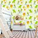 Ver imagem 3 de Papel de Parede Infantil Leão Girafa Elefante Decorativo Infantil Autocolante 3m