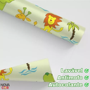 Ver imagem 4 de Papel de Parede Infantil Leão Girafa Elefante Decorativo Infantil Autocolante 3m