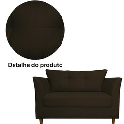 Namoradeira Decorativa Isis Pés Trapézio Suede Marrom - DS Estofados - 5