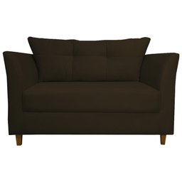 Namoradeira Decorativa Isis Pés Trapézio Suede Marrom - DS Estofados - 1
