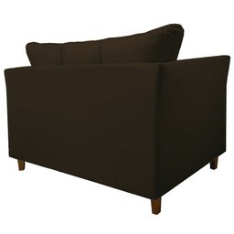 Namoradeira Decorativa Isis Pés Trapézio Suede Marrom - DS Estofados - 4