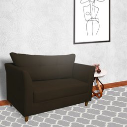 Namoradeira Decorativa Isis Pés Trapézio Suede Marrom - DS Estofados - 2