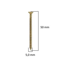 Parafuso Madeira Chipboard Cabeça Chata 5,0 X 50 - 1000 Pçs - 3