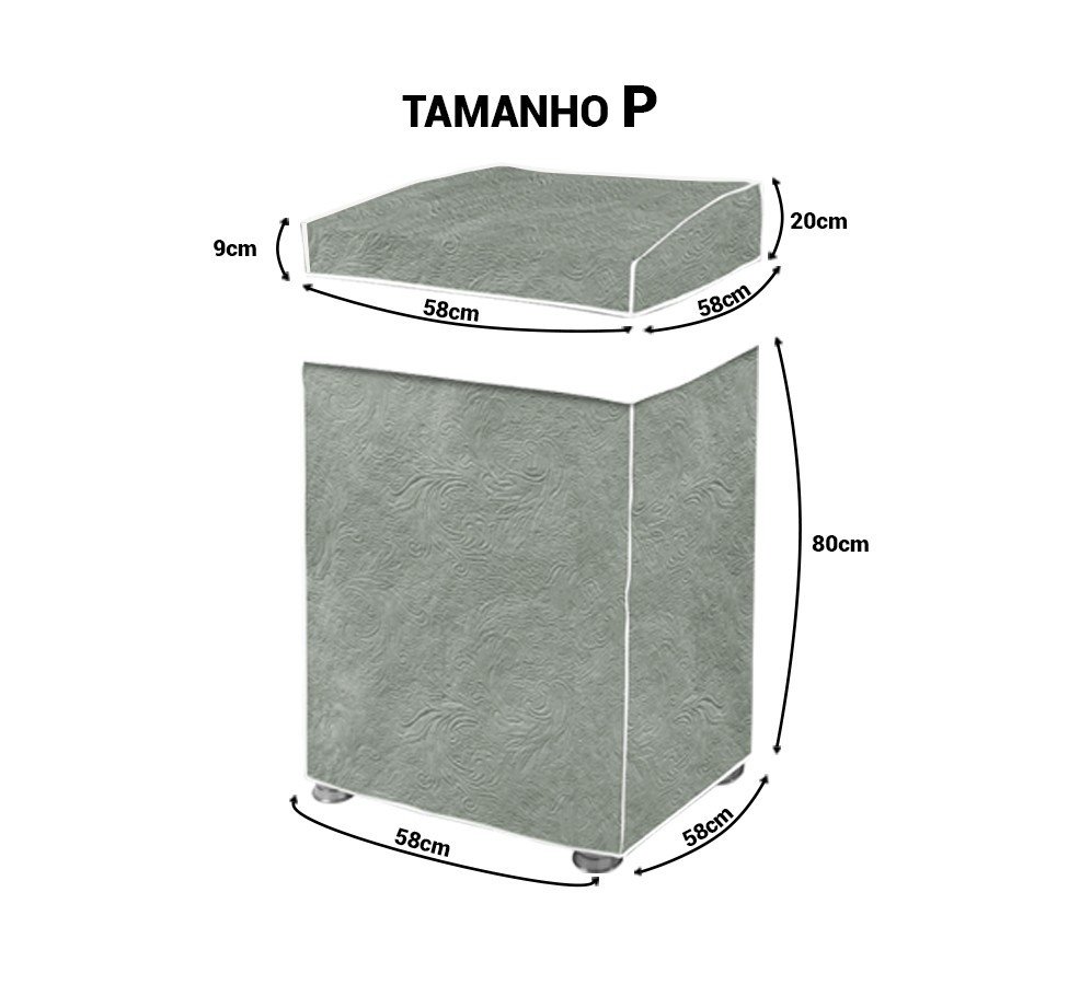 Capa Maquina de Lavar Grossa Flanelada Jeans até 15kg - 3