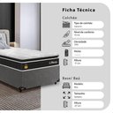 Ver imagem 2 de Cama Box Base Solteiro + Colchão Life D33 Pillow Top 88x188cm - Preto/ Cinza - e-Shop Casa