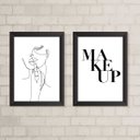 Ver imagem 2 de Kit 2 Quadros Minimalistas Makeup One line 33x24cm:madeira Preta