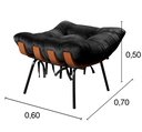 Ver imagem 3 de Puff Costela Base Fixa para Sala de Estar, Quarto - Suede Preto