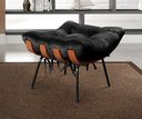 Ver imagem 2 de Puff Costela Base Fixa para Sala de Estar, Quarto - Suede Preto