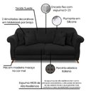 Ver imagem 7 de Sofá Living 2 Lugares 1,80m Vênus Suede Preto Pés Castanho - Pallazio