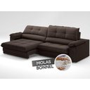 Ver imagem 5 de Sofá com Carregador USB Retrátil Reclinável Montreal 2,90m Velosuede Chocolate - NETSOFAS
