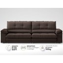 Ver imagem 3 de Sofá com Carregador USB Retrátil Reclinável Montreal 2,90m Velosuede Chocolate - NETSOFAS