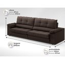 Ver imagem 2 de Sofá com Carregador USB Retrátil Reclinável Montreal 2,90m Velosuede Chocolate - NETSOFAS
