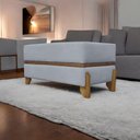 Ver imagem 3 de Puff Recamier Kodama para Cama de Solteiro 100cm Pé Castanho Cinza Bouclé