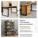 Ver mais imagens de Moveis Escritório Industrial 4 Peças Dalla Costa 100% Mdf Cor:freijó com Preto Fosco