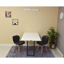 Ver imagem 2 de Conjunto de Mesa Dobrável Retrátil 120 x 75 Branca + 2 Cadeiras Slim - Preta