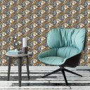 Ver imagem 2 de Papel de Parede Hexagonal 3d Cinza e Ouro - 2,5x0,5m