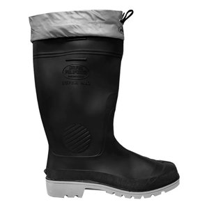 Bota Borracha Pvc Impermeável Galocha Cinza com Amarra Indus Preta com Cinza Liso 40 Br