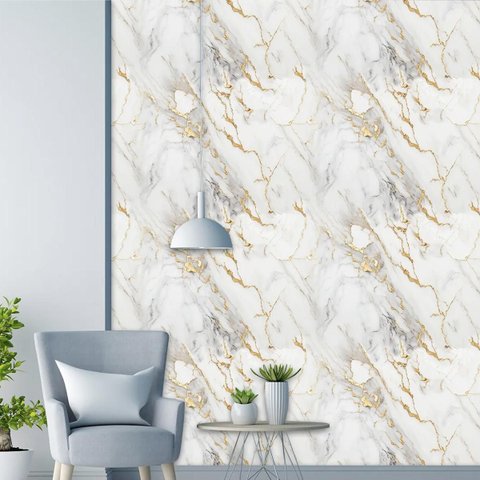 Papel de Parede Adesivo Autocolante Flexivel Marmore Reparo Obra Reforma Construçao Envelopamento Ca