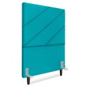 Ver imagem 1 de Cabeceira Solteiro 90 Cm com Frame Cristal Suede Azul Turquesa Artte