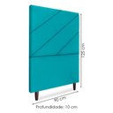 Ver imagem 3 de Cabeceira Solteiro 90 Cm com Frame Cristal Suede Azul Turquesa Artte